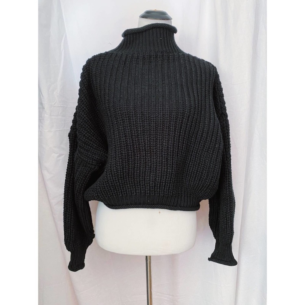 SHEIN black turtle neck knit sweatshirt